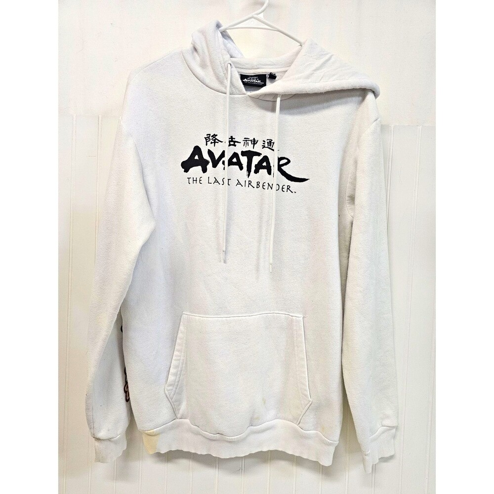 Nickelodeon Avatar Last Airbender Aang Mens S White Pullover Hoodie Graphic